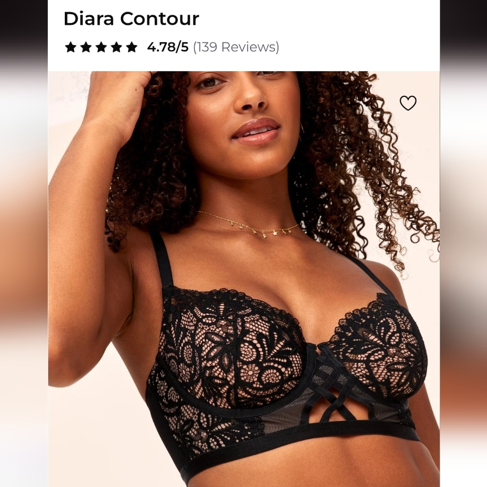 Adore Me Black Lace Contour Bra